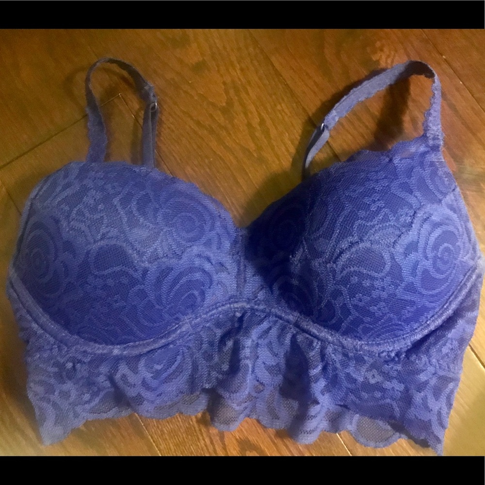 Small Victoria’s Secret PINK Lace Bralette; Blue